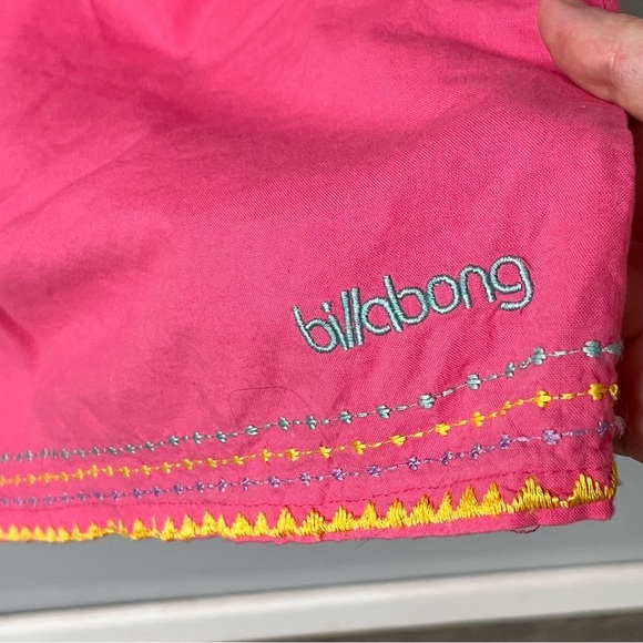 y2k billabong embroidered pink tie straps summer cotton dress sz large - Picture 2 of 10